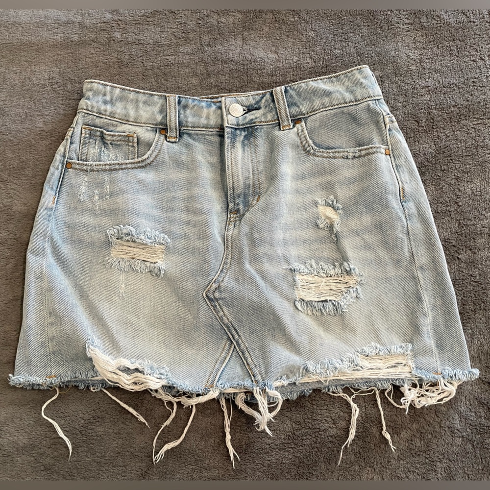 Pacsun Jean Distressed Skirt